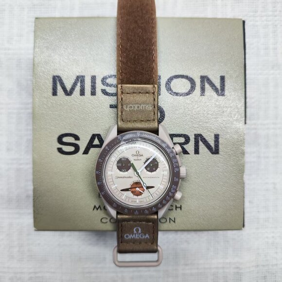 🌏|🌏Swatch x Omega MoonSwatch Mission Saturn (Unworn/Full Set) - Picture 1 of 7